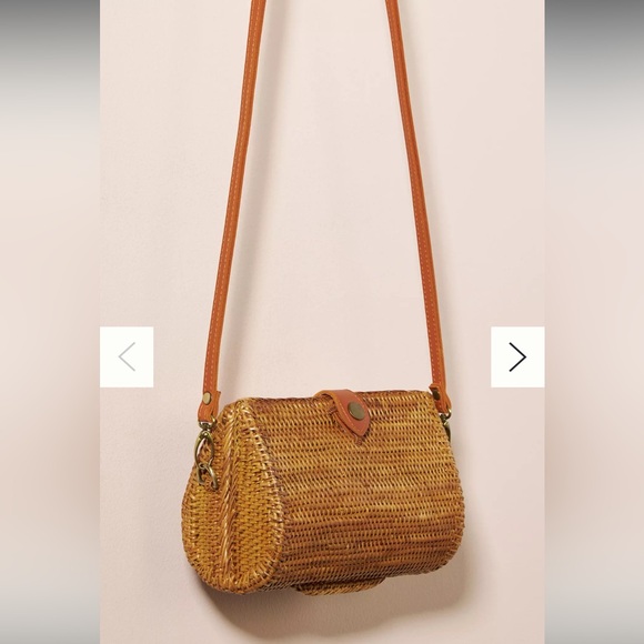 Anthropologie Handbags - Anthropology rattan Woven Crossbody Bag
